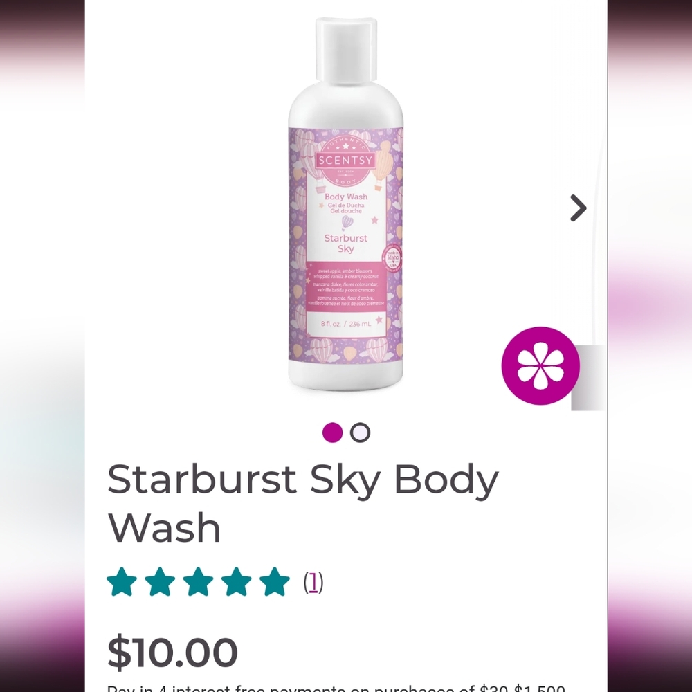 Scentsy Starburst Sky Body Wash